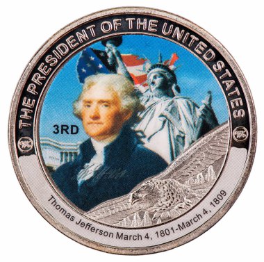 Thomas Jefferson 3th President of the United States In office March 4, 1801 - March 4, 1809. commemorative coin collection. 