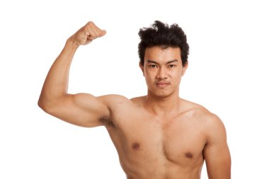 Esneme pazı kas Asyalı adam