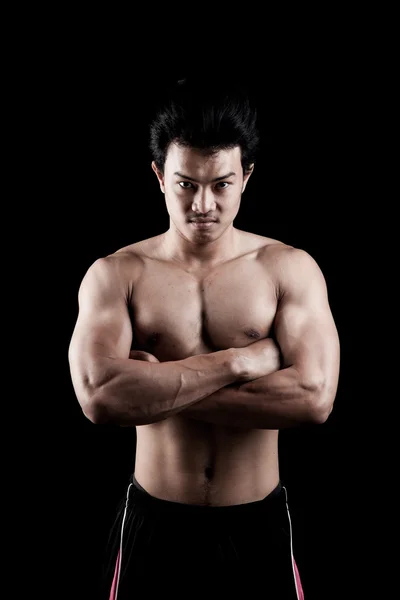 Musclé asiatique homme montrer son corps — Photo