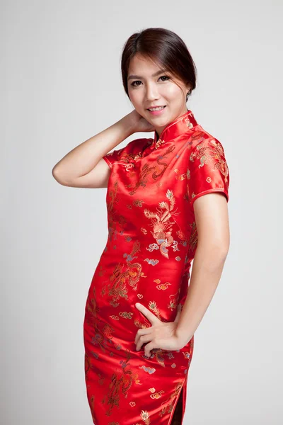 亚洲女孩穿着中国旗袍 — 图库照片