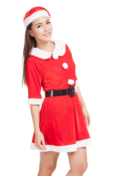 サンタ クロースの服を着てアジア クリスマス女の子 — ストック写真