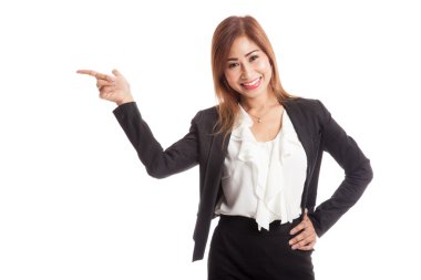 Genç Asya iş kadın gülümseme ve nokta