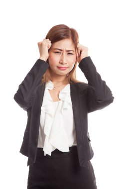 Genç Asya iş kadın hasta ve baş ağrısı var