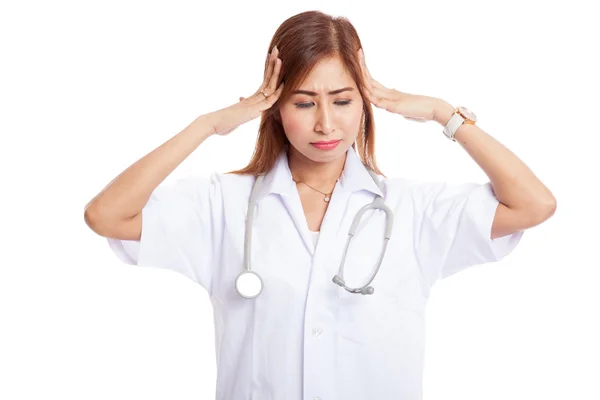 Aziatische jonge dokter vrouw boos — Stockfoto