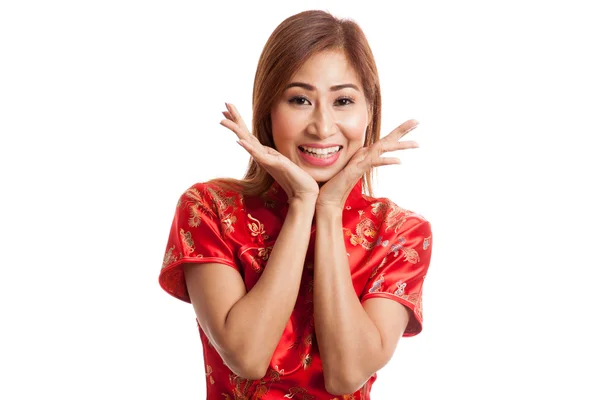 Asian girl in chinese cheongsam dress — Stock Photo, Image