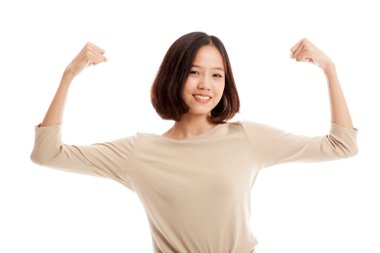 Güzel genç Asyalı kadın flex pazı