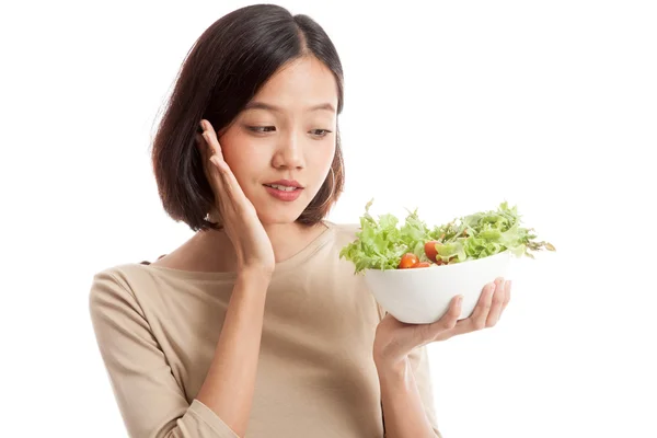 Femme d'affaires asiatique saine avec salade — Photo