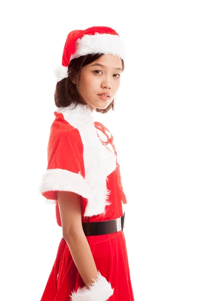 Asiatische Weihnachten Weihnachtsmann Mädchen — Stockfoto