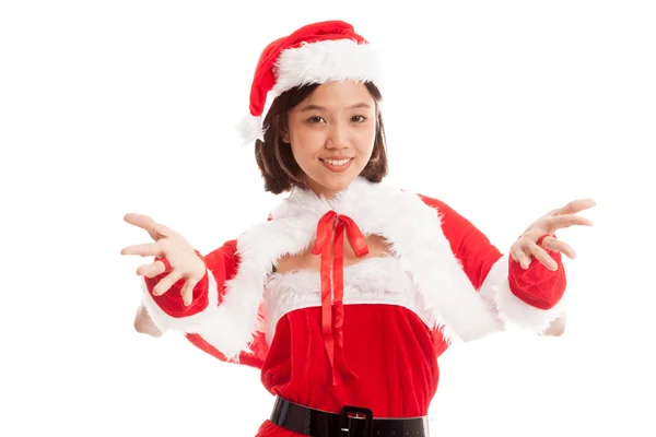Asiatische Weihnachten Weihnachtsmann Mädchen — Stockfoto