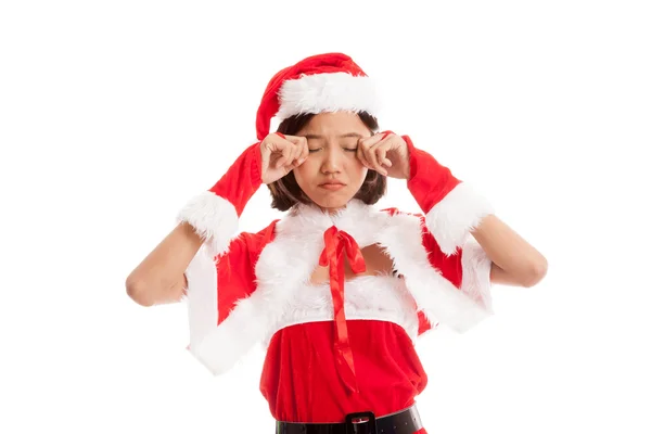 Asiatico Natale Santa Claus ragazza piangere — Foto Stock