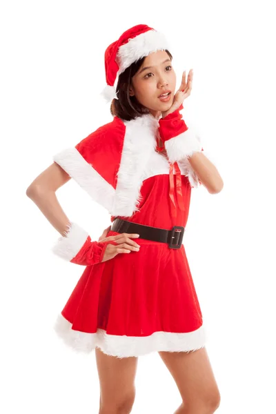 Asiatische Weihnachten Weihnachtsmann Mädchen — Stockfoto