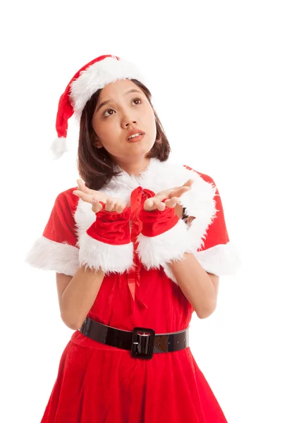 Asiatische Weihnachten Weihnachtsmann Mädchen — Stockfoto