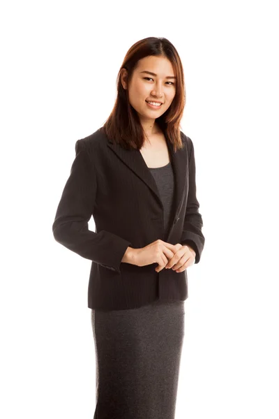 Young Asian business woman in white suit. — Stock Photo, Image