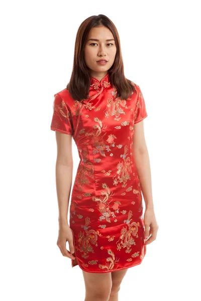 Asiatico ragazza in cinese cheongsam abito . — Foto Stock