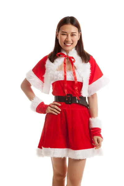 Lány-ázsiai karácsony-Mikulás. — Stock Fotó