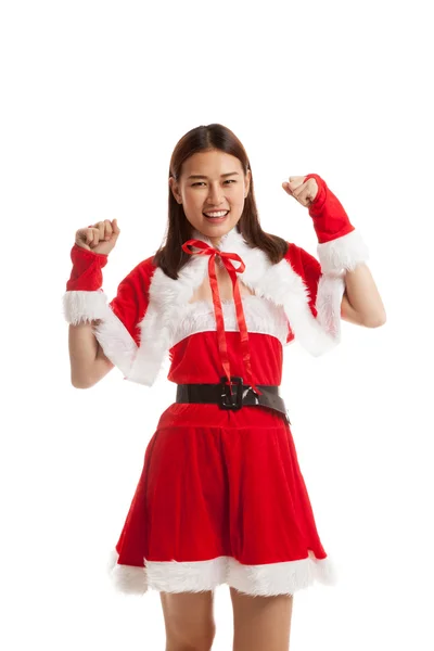 Asiatico Natale Santa Claus ragazza . — Foto Stock