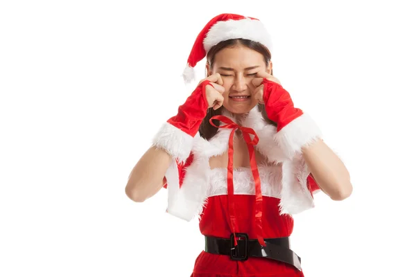Asiatique Noël Père Noël fille pleurer . — Photo