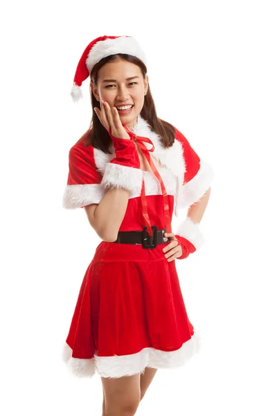 Asian Christmas Santa Claus girl. — Stock Photo, Image