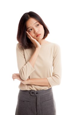 Beautiful young Asian woman get bored clipart