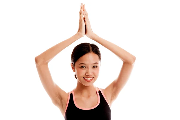 亚洲健康美女做瑜伽姿势 — 图库照片