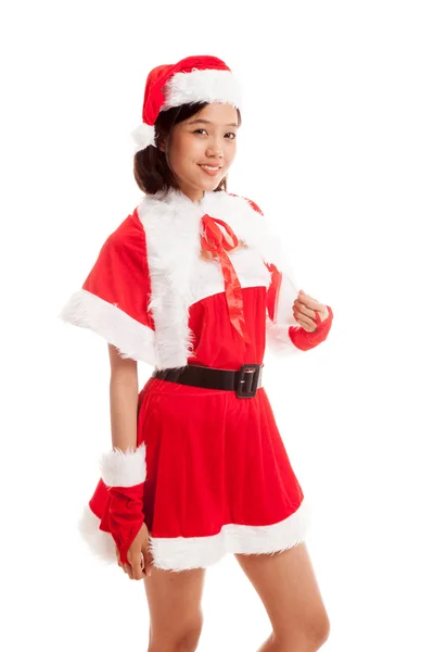 Asiático Natal Papai Noel menina — Fotografia de Stock