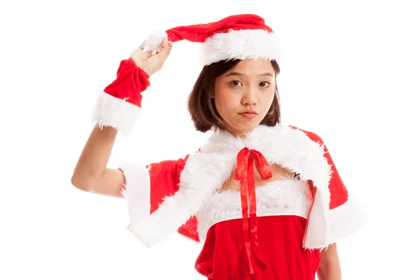 Asiatico Natale Santa Claus ragazza — Foto Stock