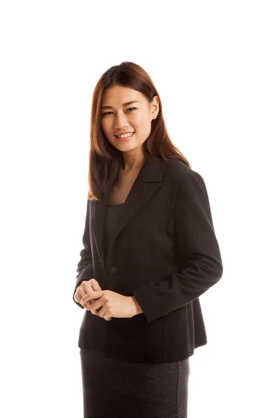 Young Asian business woman in white suit. — Stock Photo, Image