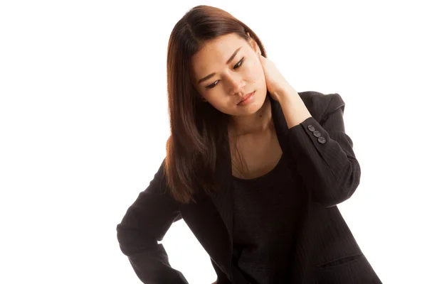 Giovane donna asiatica ottenuto dolore al collo . — Foto Stock