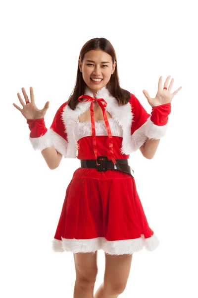 Ασιατικές Χριστουγέννων Santa Claus κορίτσι. — Φωτογραφία Αρχείου