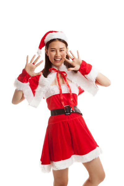 アジアのクリスマス サンタ クロースの女の子. — ストック写真