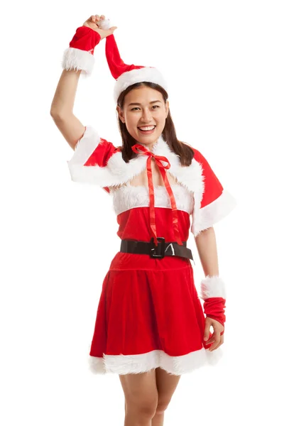 Aziatische kerst Kerstman girl. — Stockfoto