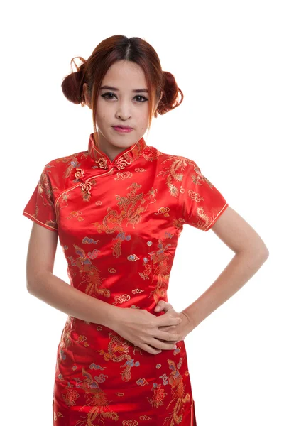 Азиатка в китайском платье из чхонсам . — стоковое фото
