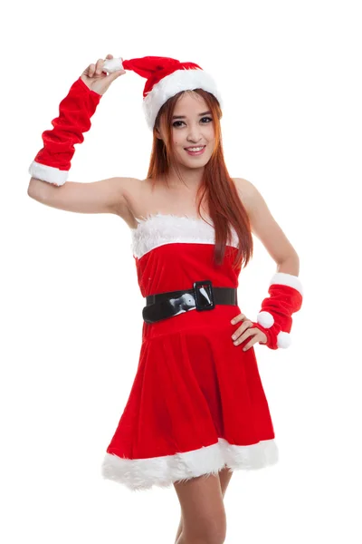 Aziatische kerst Kerstman girl. — Stockfoto