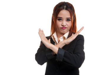 Güzel genç Asyalı kadın hayır diyor..