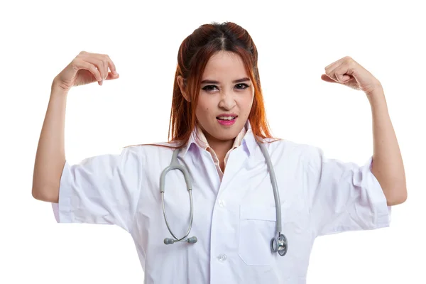 Asiatico giovane medico femminile molto arrabbiato . — Foto Stock