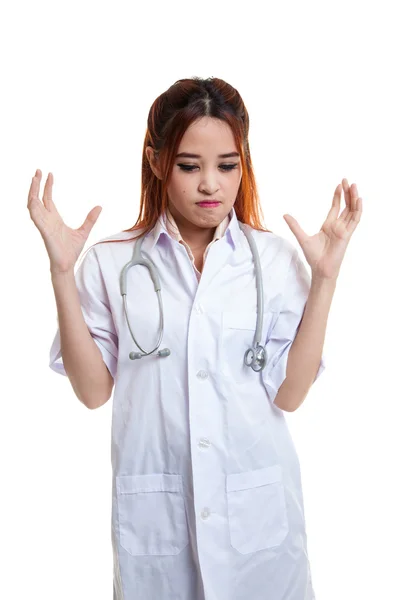 アジアの若い女医の不満. — ストック写真
