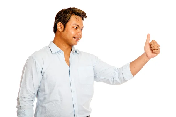 Asian man show thumbs up — Stock Photo, Image