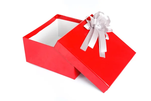 盖子空红色礼品盒 — 图库照片
