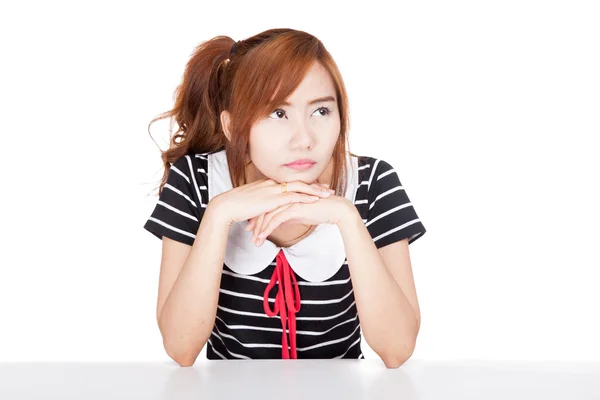 Asian girl get bored — Stock Photo, Image