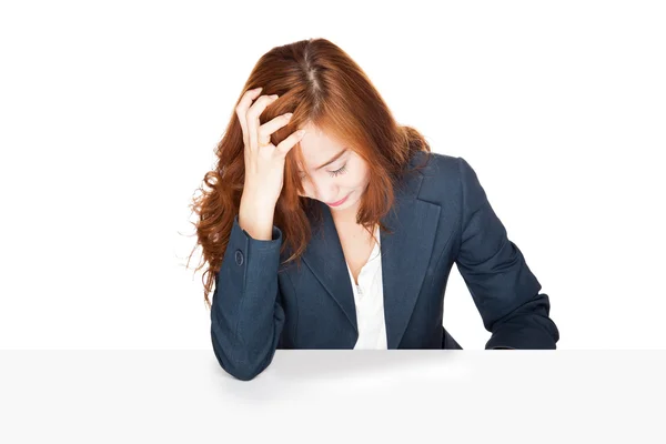 Frustrated Asian office girl — Stock Photo, Image