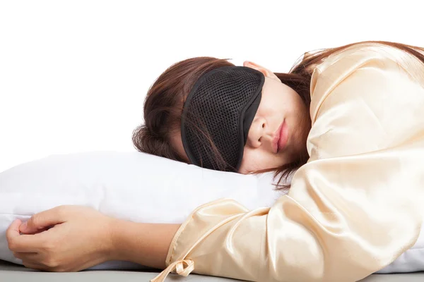 Sleeping Asian girl with eye mask — Stock Photo, Image