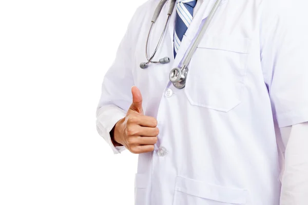 Asian male doctor show thumbs up — Stock Photo, Image