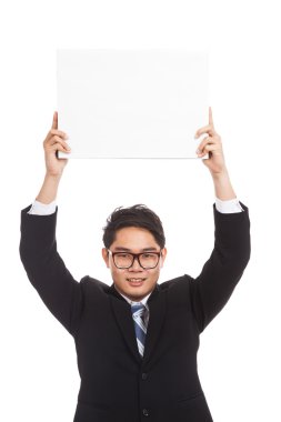 Asya işadamı Haritayı boş oturum üzerinde kafa