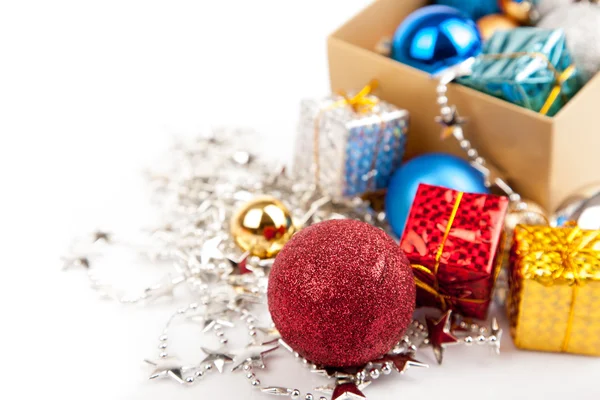 Christmas tree bauble ,ornament in a box — Stock Photo, Image