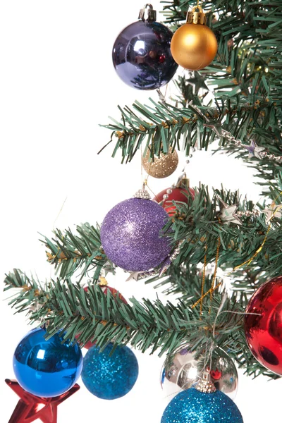 Primer plano del árbol de Navidad con adorno, adorno y decoración —  Fotos de Stock