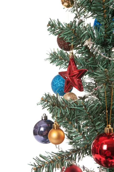 圣诞树装饰、 摆设，与装饰的特写 — 图库照片