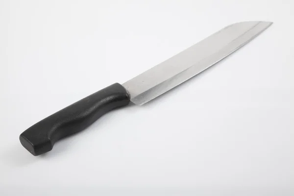 Stainless steel knife with black handle — Stock Photo, Image