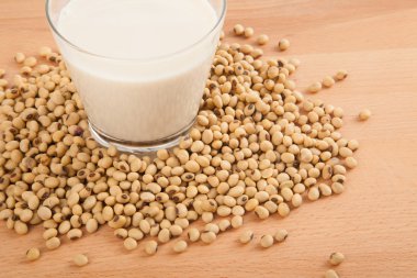 Soya sütü soya fasulyesi ile cam