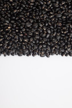 Beyaz kopya alanı ile siyah fasulye
