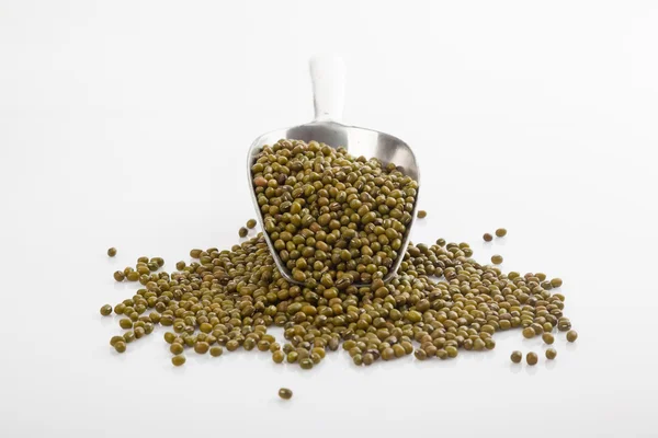 Mung beans with transfer scoop — Stock Photo, Image